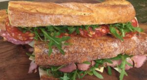Sandwich, friskbagt flute, Caseus, Roskilde